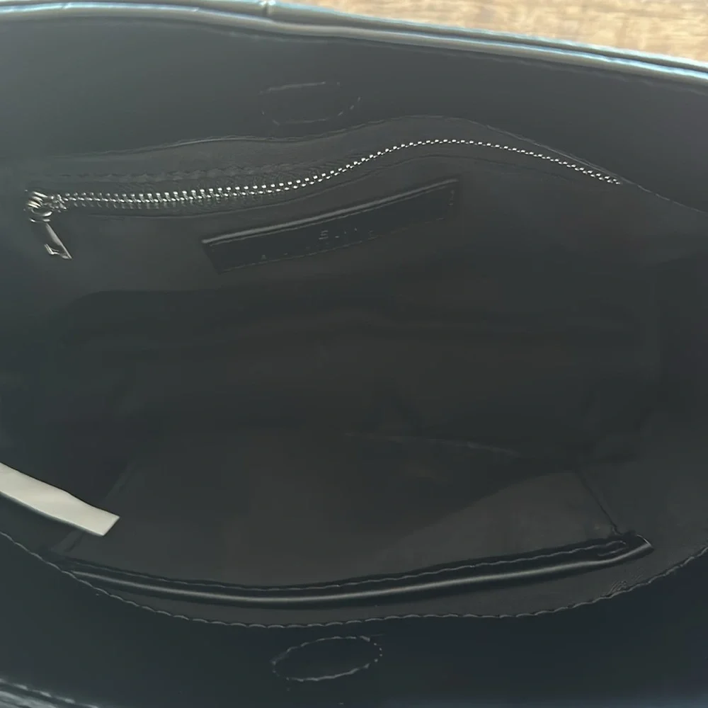 N/E Expressions NYC Vegan Black Leather Shoulder Bag